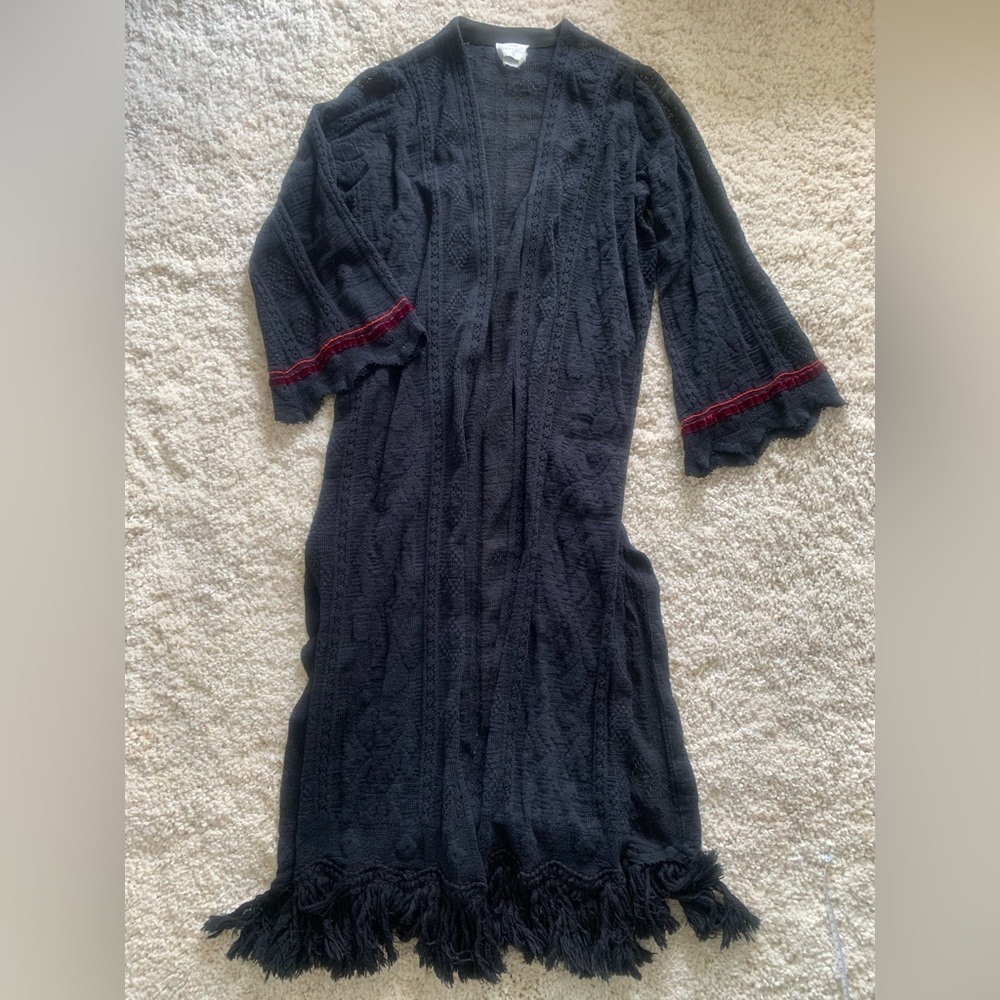Giada_forte Black Lace Duster Coat